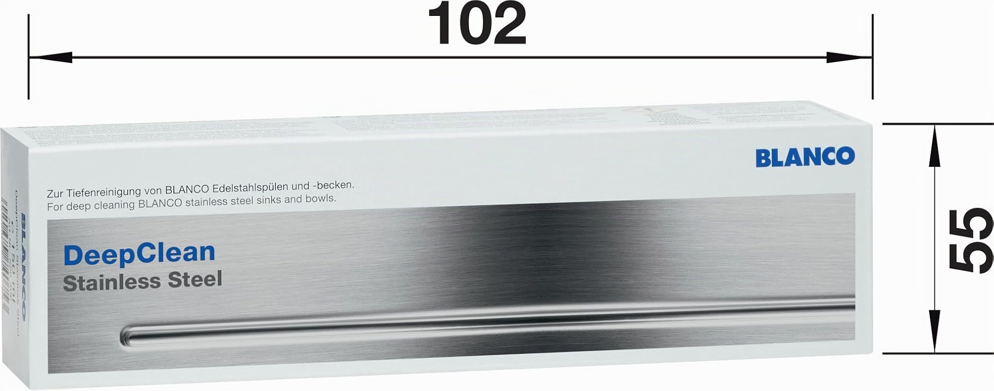 BLANCO DeepClean, detergente e detergente per lavelli in acciaio inox, detergente professionale per cucine pulite, tubo da 150 ml, effetto perlato, rimuove i graffi dell'acciaio inossidabile