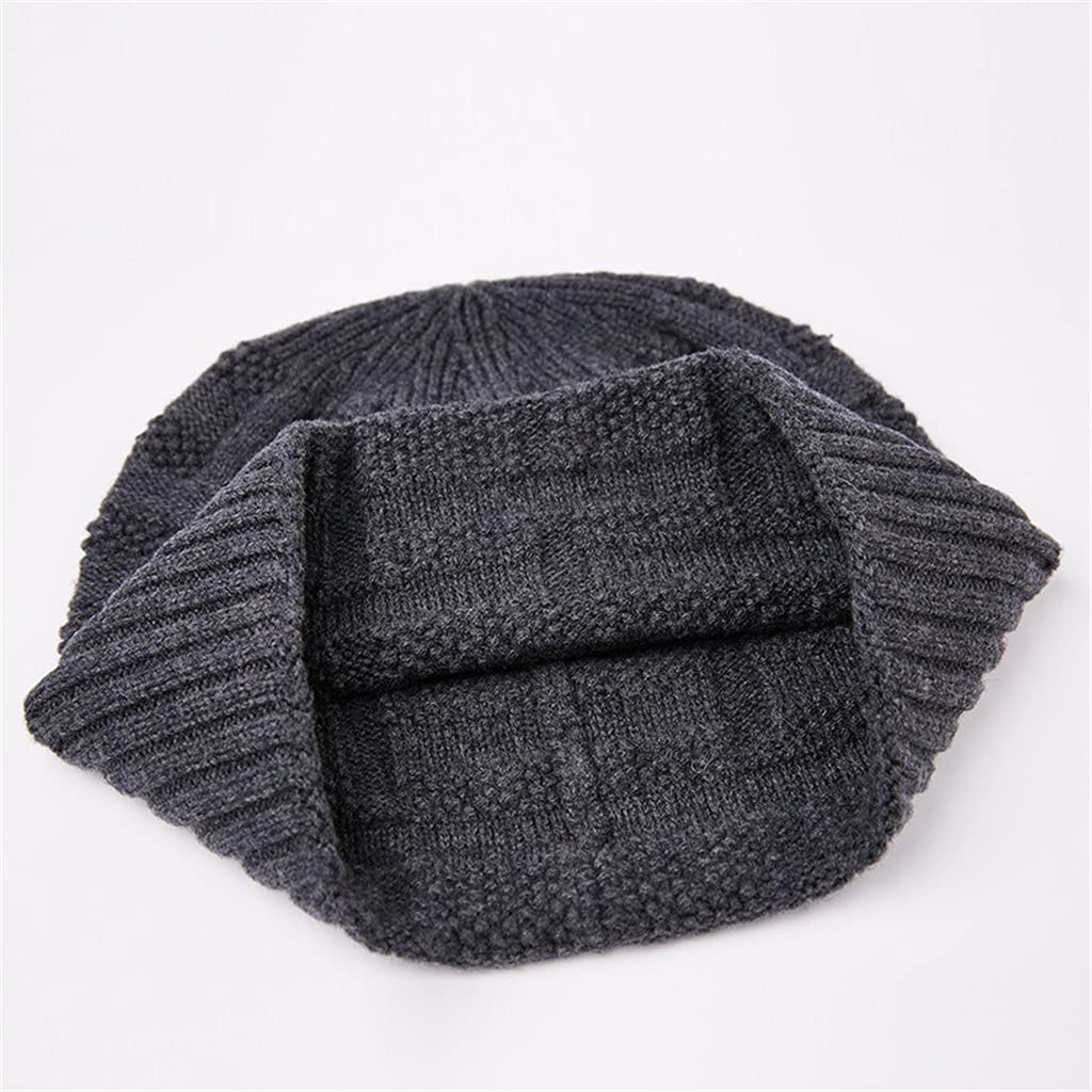 Berretto da Uomo Cappello in Lana Lavorato a Maglia Caldo Comodo Berretto da Uomo Berretto da Uomo Cappello Invernale da Esterno Caldo (Color : A, Size : 56~58CM)