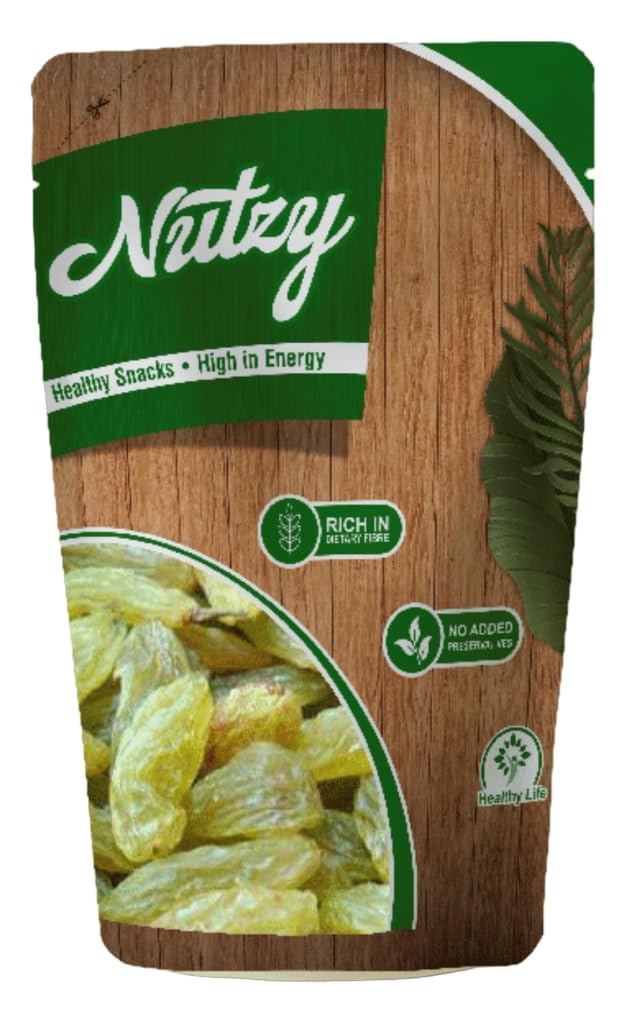 Nutzy Premium Raisins (Green Raisins/ Kishmish, 200g)
