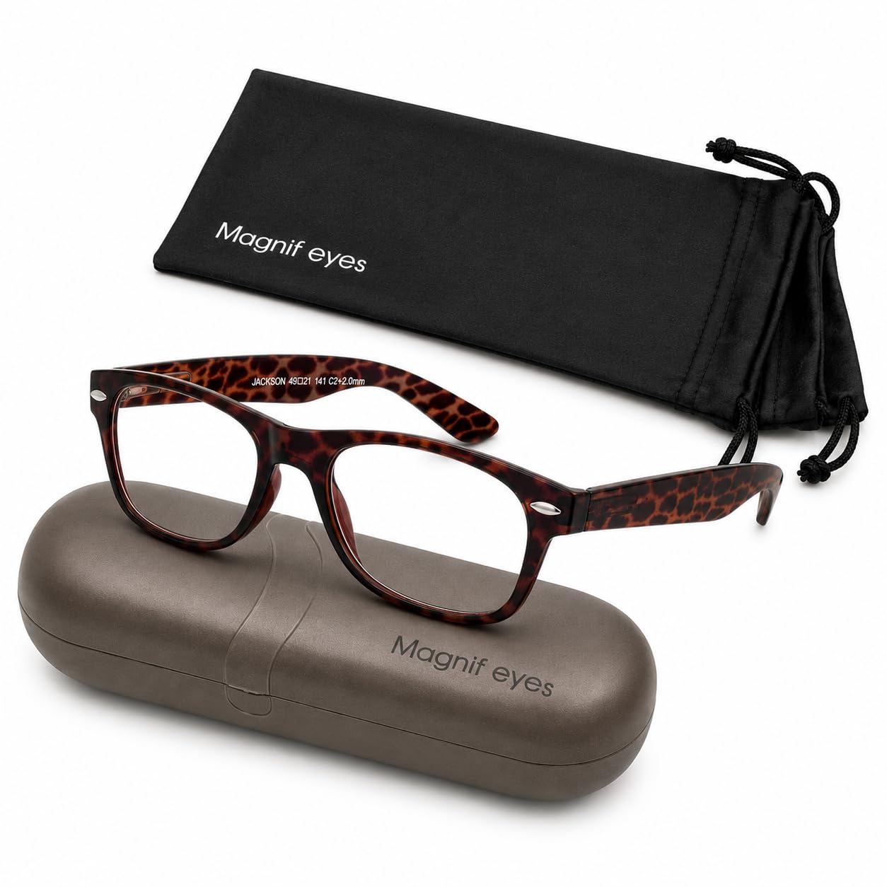 Magnif Eyes Men's Reading Glasses +1.0 For & Wo | Shell Pattern Jackson Unisex Readers | Lightweight Computer & Book Reading Glasses | Comfortable Everyday Eyeglasses With Case & Pouch