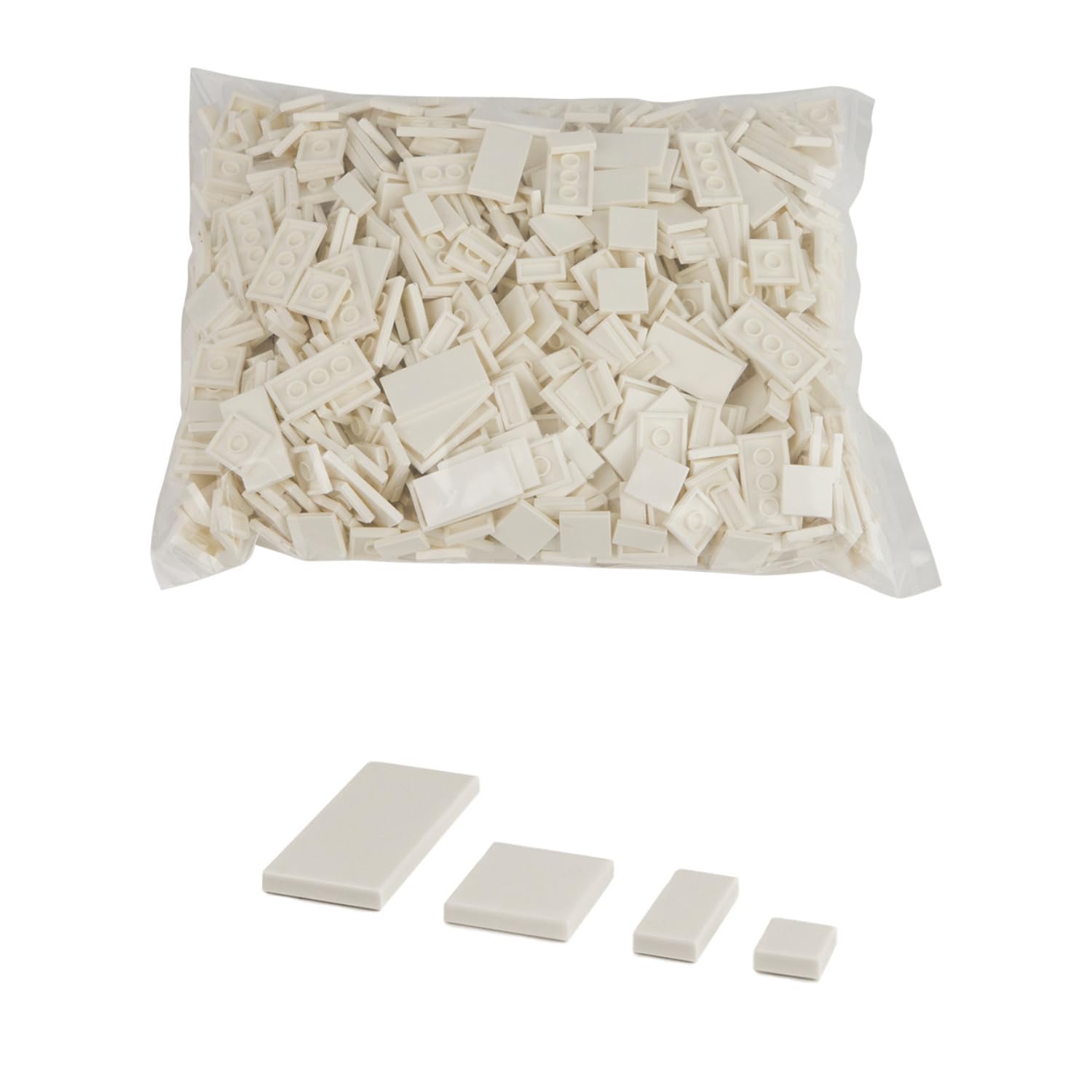 Piastrelle (1 x 1,1 x 2,2 x 2,2 x 4) bianco puro 713/sacchetto 1000 pezzi.