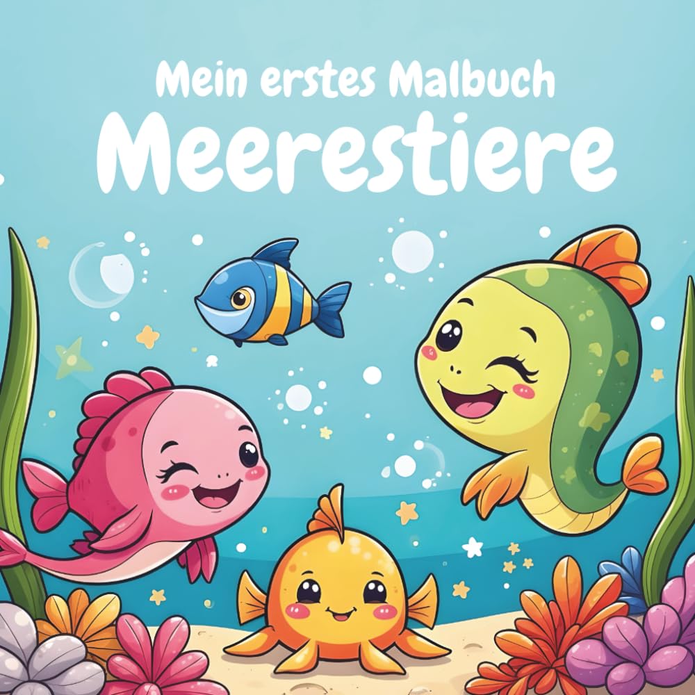 Mein erstes Malbuch - Meerestiere: 50 große, einfache Bilder zum Ausmalen für Kinder