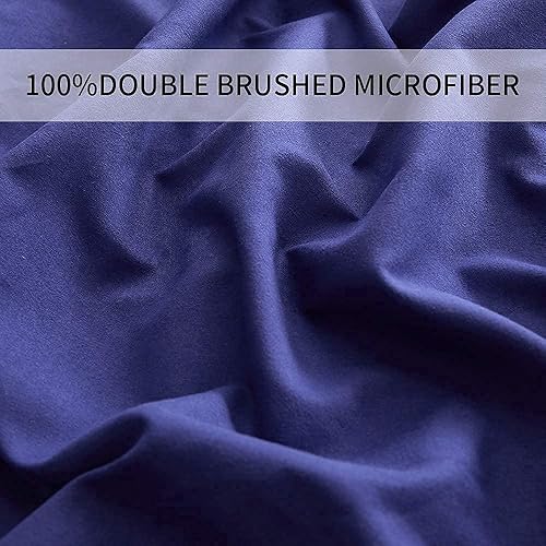 Miniatura 3 de DERBELL Juego de sábanas - Ropa de cama - Ropa de cama de microfibra cepillada - Sábanas y fundas de almohada - Bolsillos profundos - Ajuste fácil -