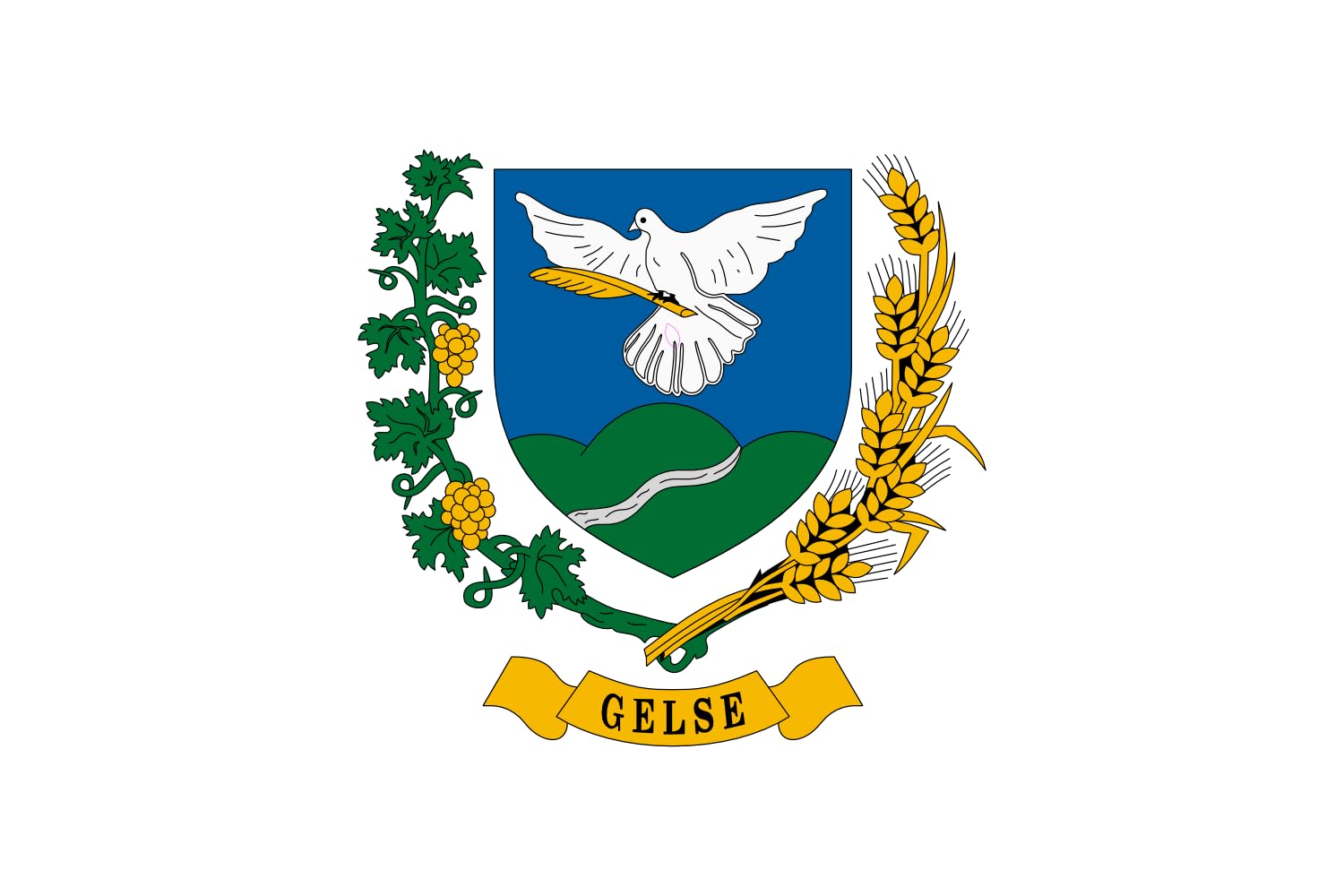 Drapeau Gelse község de qualité supérieure avec coutures renforcées pour extérieur