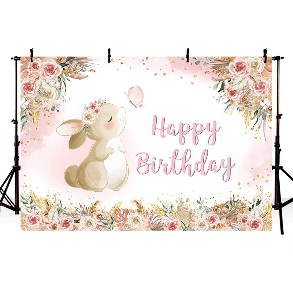 AIBIIN Fotohintergrund 2,1x1,5 M – Boho-Design Mit Zelt & Gänseblümchen Für 1. Geburtstag