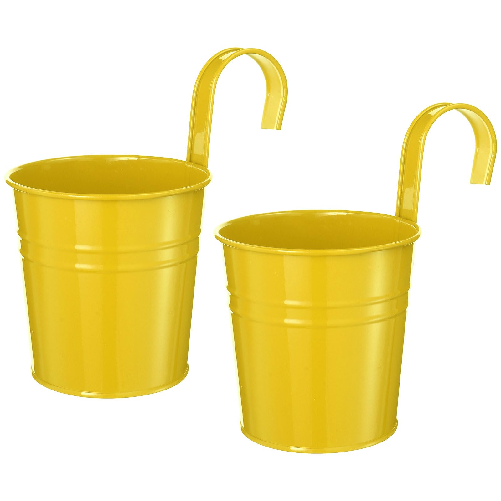 Jardinière suspendue pour balcon et balustrade lot de 2 pots de fleurs jaunes en fer