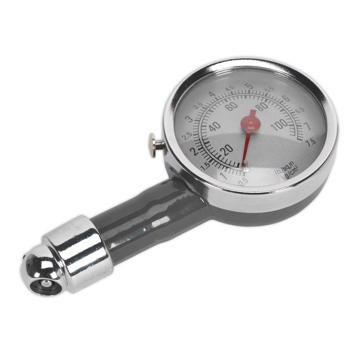 Sealey Dial Type Pressure Gauge With Offset Valve Connector 0-100 Psi Tstpg43 from B&Q