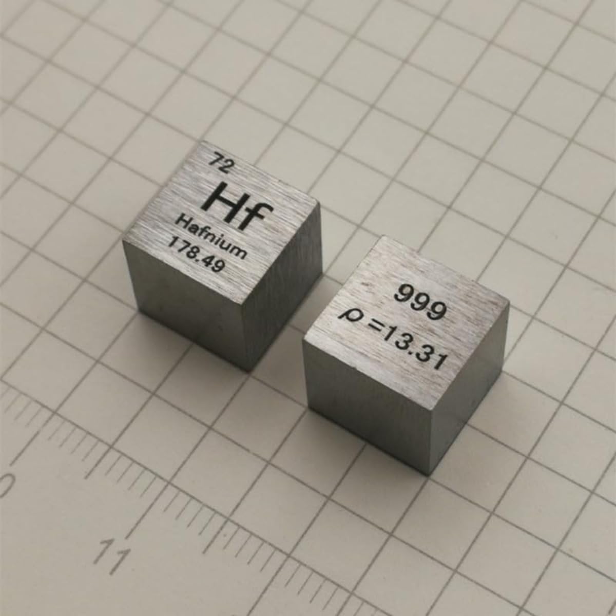 Generic 10mm Hafnium Metal Cube 99.9% Pure Hf Element for Collection Hobbies Desk Display, grey