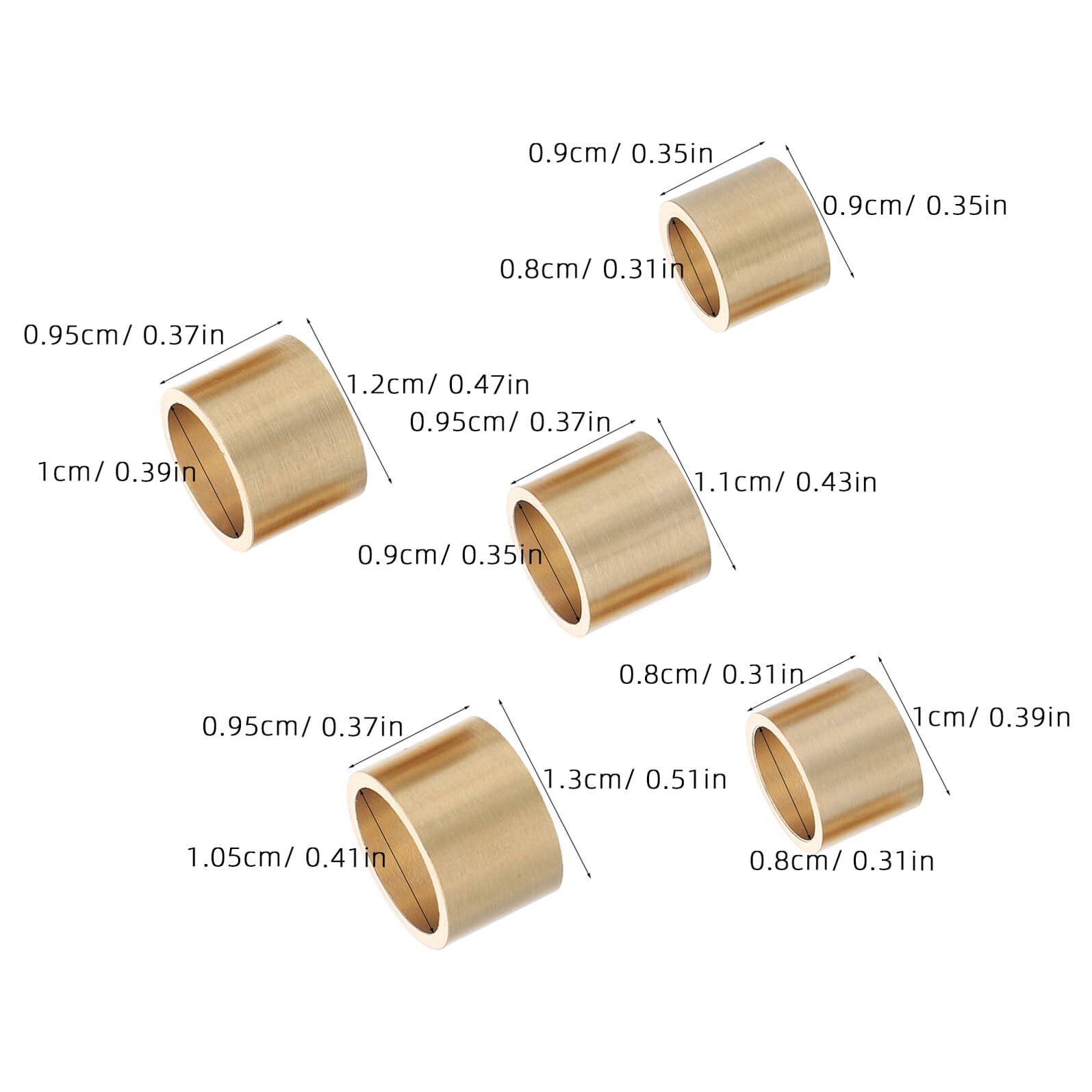 10 Piezas Virola de Latón para Tacos de Billar 10 Piezas Surtido 9-13 MM Kit de Reparación Accesorios para Puntas de Taco de Pool y Mantenimiento en Sala de Juegos — view 2