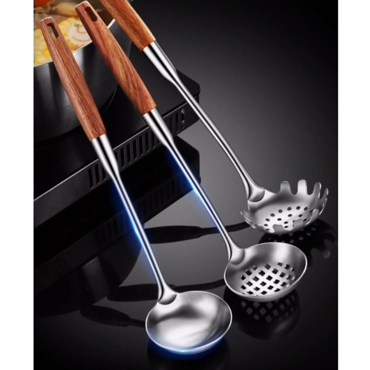 Juego De Cucharas Y Espumaderas De Acero Inoxidable 304, 3 Piezas, Utensilios De Cocina, Utensilios De Cocina Y Repostería.
