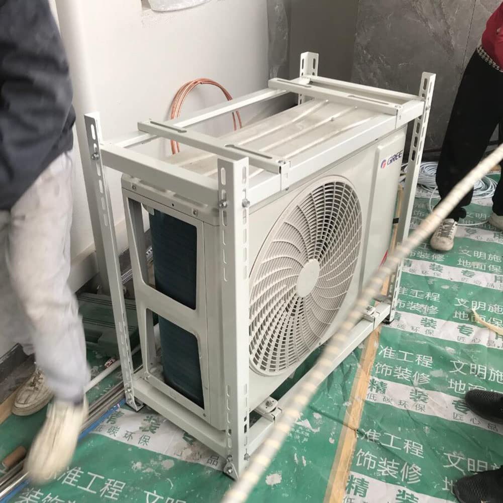 Générique Uniwersalny uchwyt do mini klimatyzatora Split, dwupoziomowy uchwyt podłogowy do pomp ciepła, srebrny, 90 x 40 x 120 cm - trwała podstawa montażowa do klimatyzatora