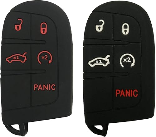Funda protectora de silicona para llavero inteligente, 5 botones, sin llave, bolsa para control remoto para Jeep Grand Cherokee Dodge Challenger disponible en Yaxa Peru