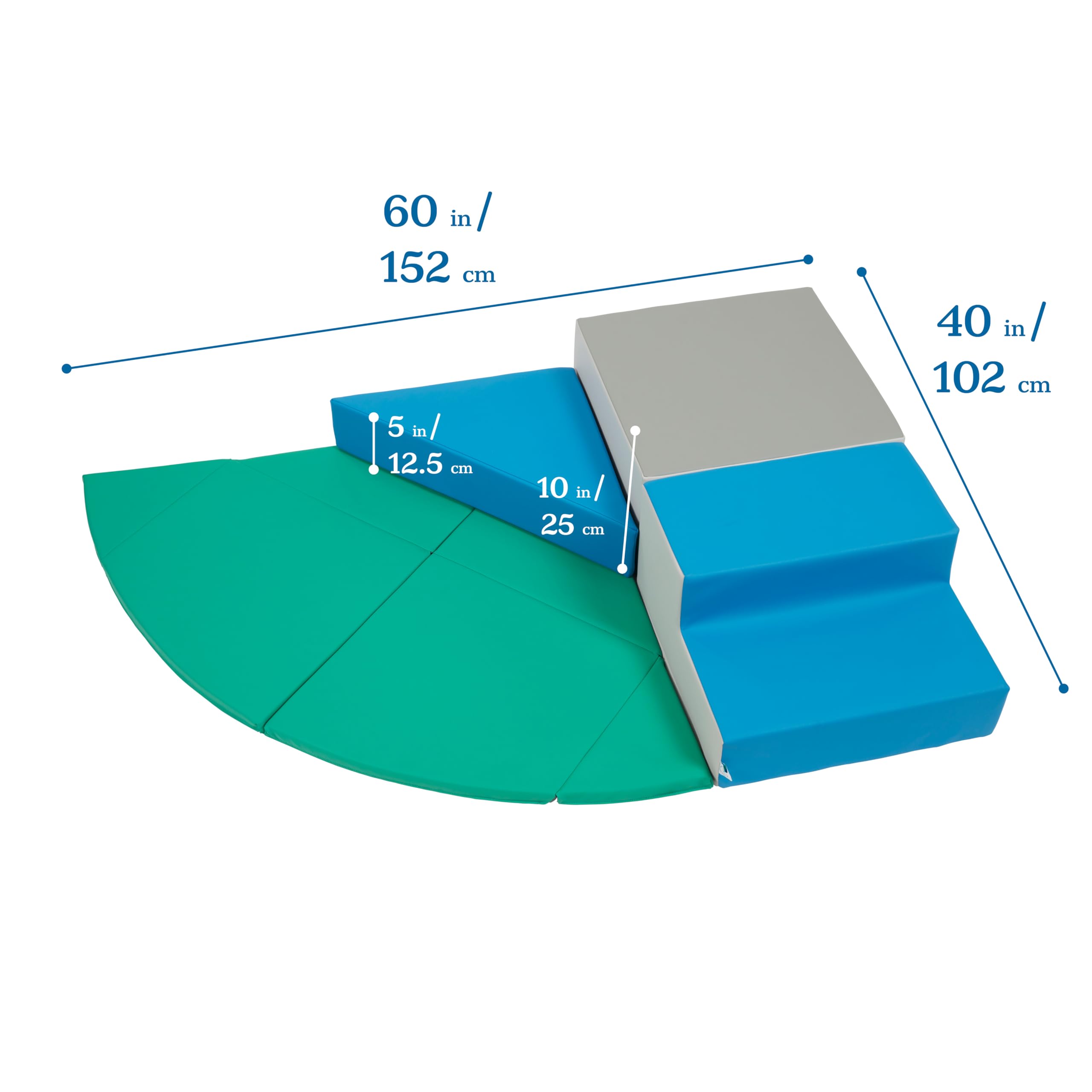 ECR4Kids SoftZone Adventurer's Summit Step, Corner Climber, Contemporary, 4-Piece
