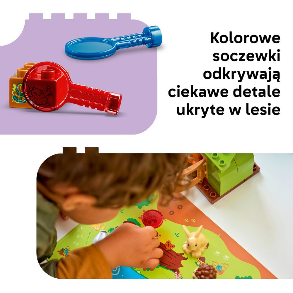 LEGO DUPLO Las odkrywców z dzikimi zwierzętami 10480 | leśne zwierzęta, klocki dla 3-latka, prezent dla dziewczynki i chłopca 3+, figurki zwierząt, 131 elementów