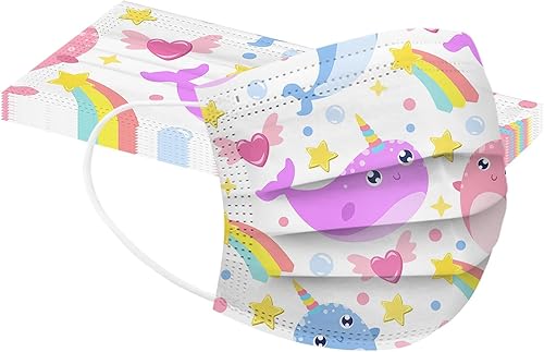 Miniatura 3 de 50 máscaras desechables para niños y niñas, cuidado de la piel, transpirable, protección facial para niños y niñas