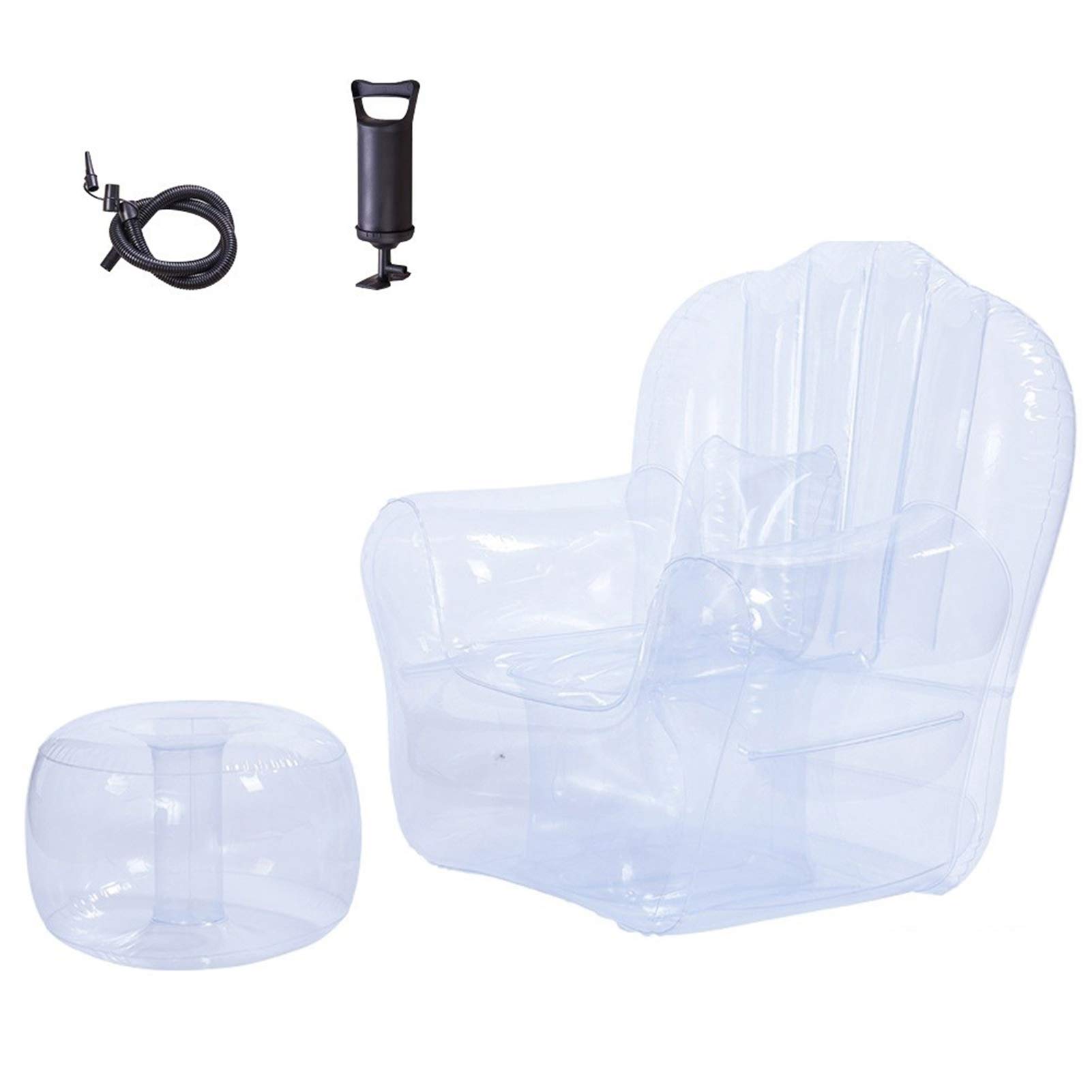 透明PVC アームチェア エアソファ Amazon.co.jp: エアーソファー、1人用ソファーフットレスト付きアーム