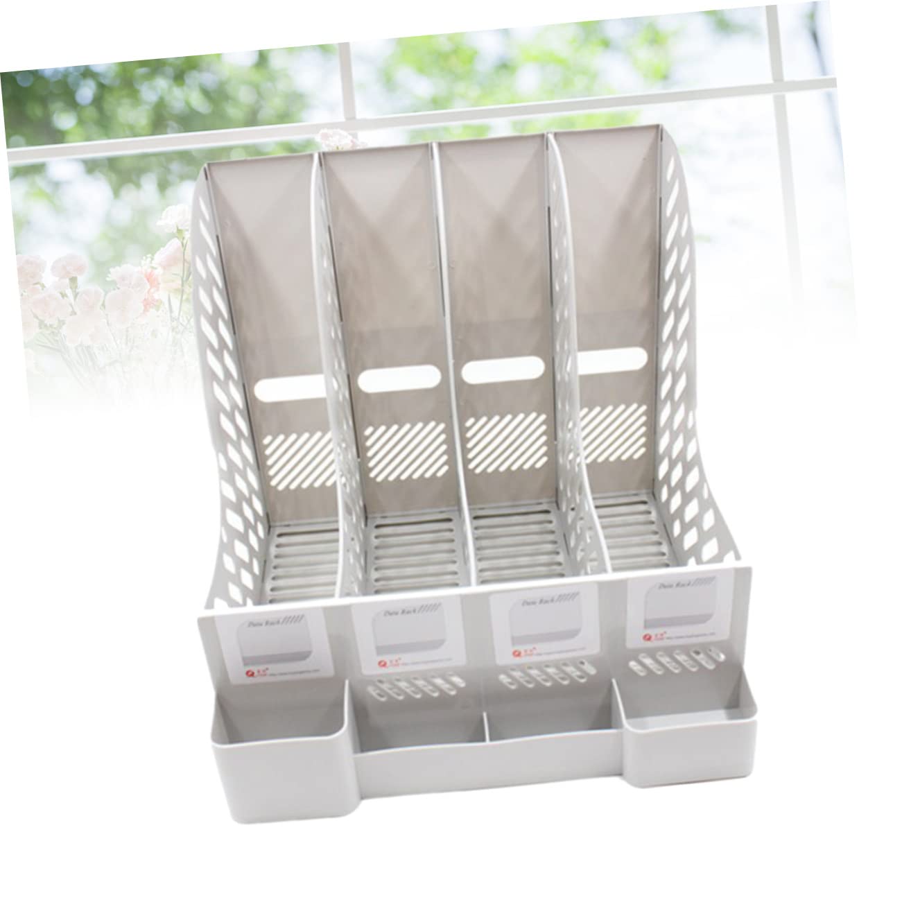 Housoutil Creative Compartment Desktop Document Organizer File Holder for Home and Office Efficient Storage for Papers Letters and Files