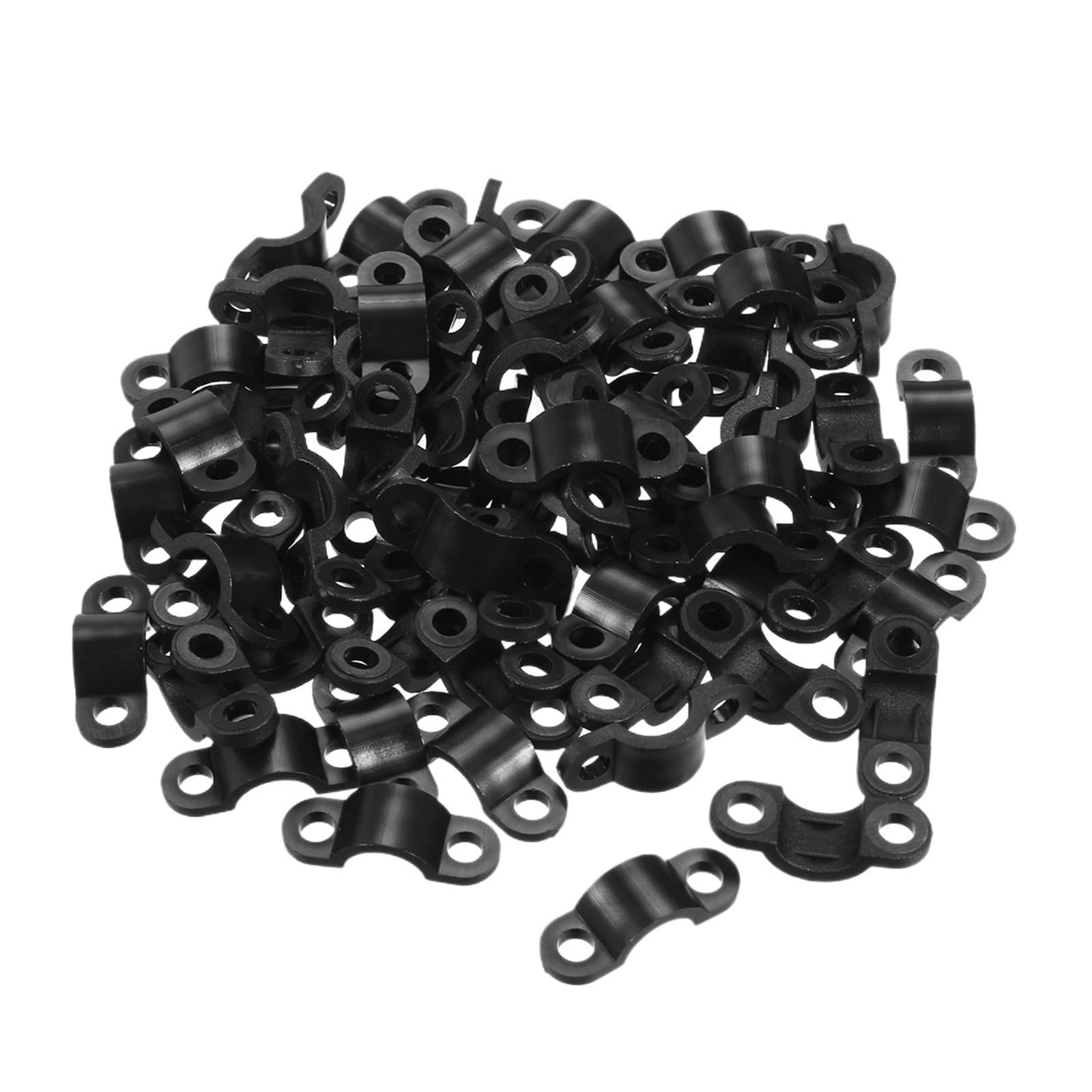 100Pcs Plastic Wire Tube Fixing Clips Cable Holder Management(Black)