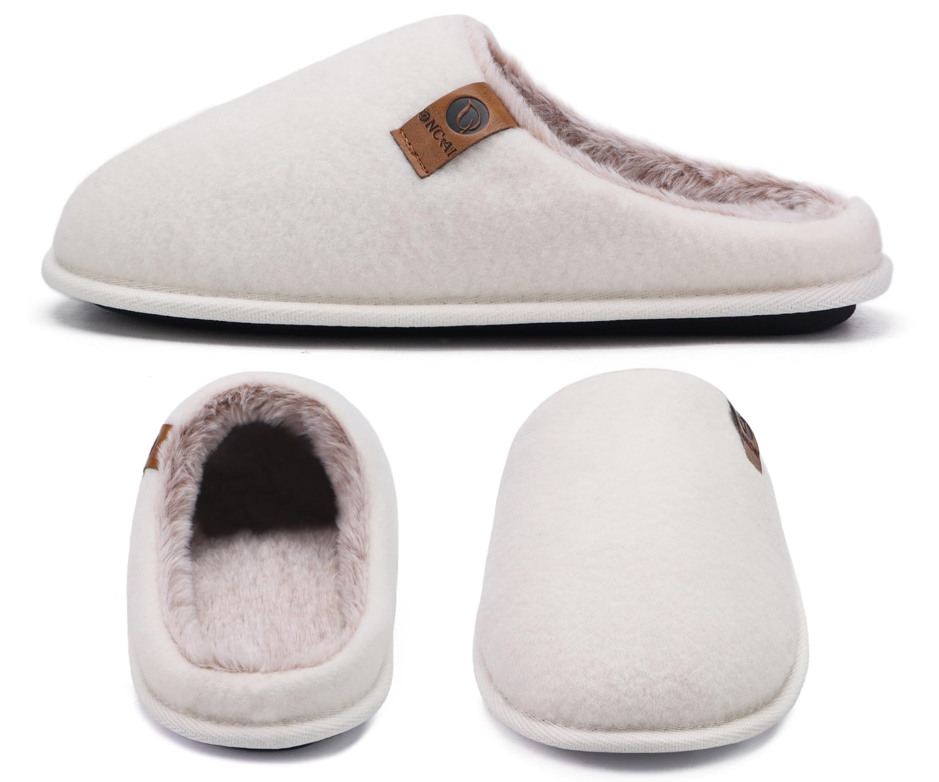 ONCAI Pantofole da Uomo Invernali, Comoda Memory Foam Calde Scarpe da Casa in Lana Con Suola Antiscivolo Taglia 40-49 EU