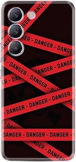 Kılıfland Vivo V30 Lite ile Uyumlu Kılıf, HD Baskılı, Silikon, Danger Tasarım, Siyah-Kırmızı
