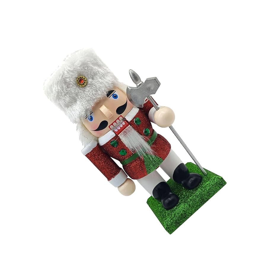 Amazon.co.jp: 伝統的な木製のくるみ割り人形キングソルジャー18cm彫刻