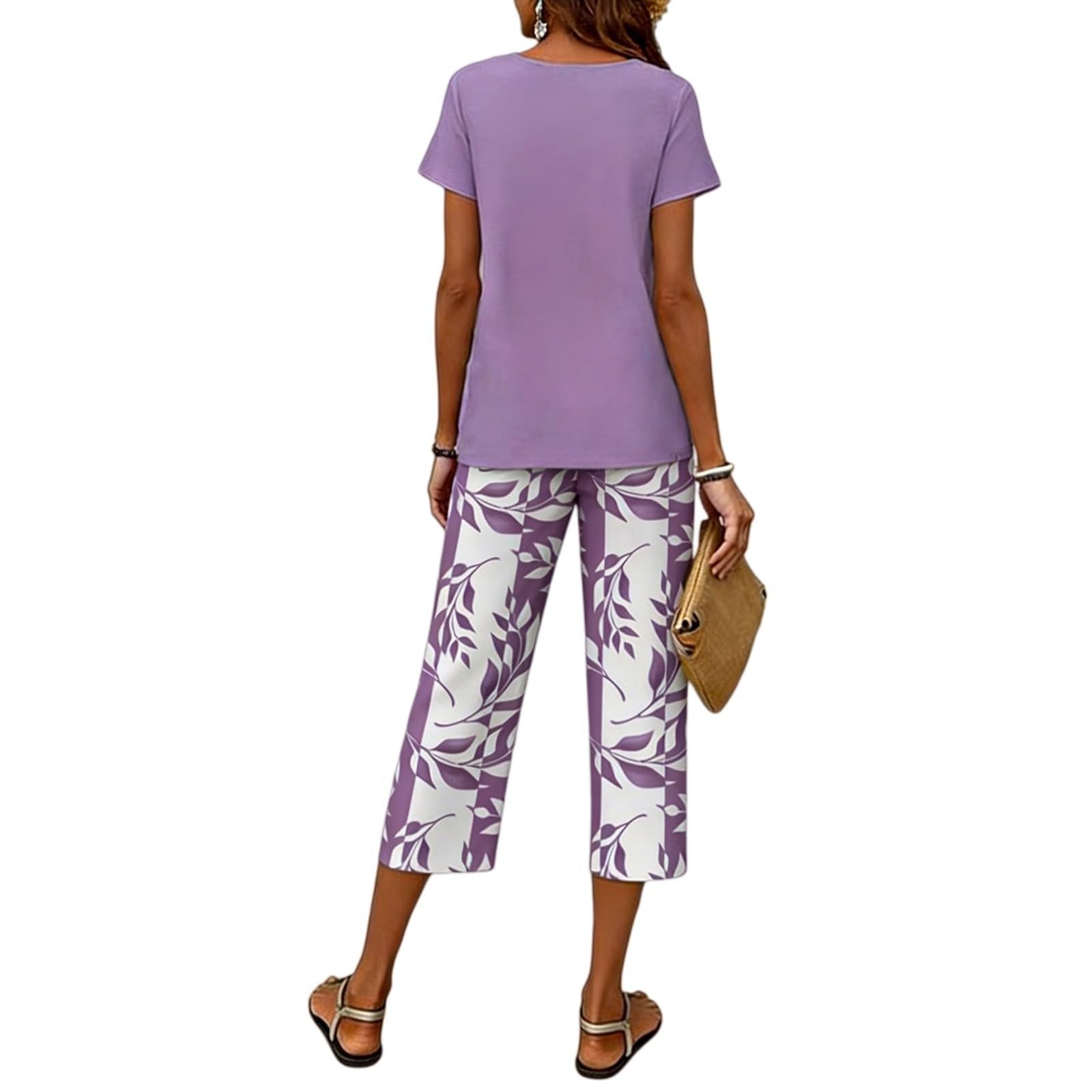 Ensemble Femme Chic Et Elegant Deux Pièces Grande Taille Chemise Manches Courtes Et Imprimé Floral Pantalon Large Fluide éTé Tenue DéContracté Léger De Plage Jogging Outfit Set Loungewear