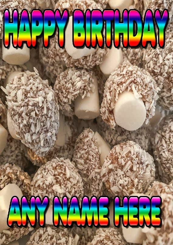 Birthday Personalised Card Coconut Mushrooms Sweet Themed A5 Any Name sw10