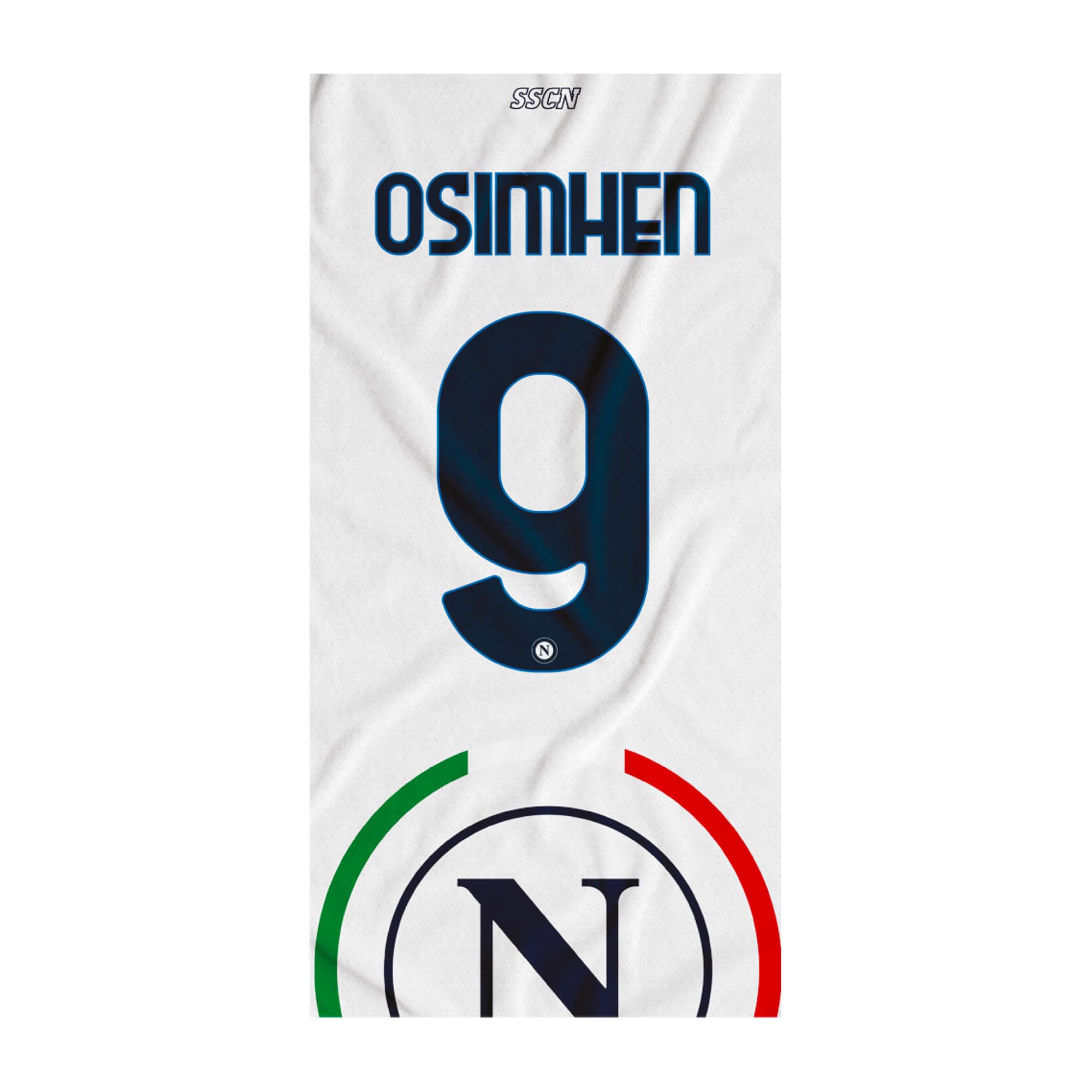 SSC NAPOLI Telo Mare Osimhen, Unisex Adulto, Bianco