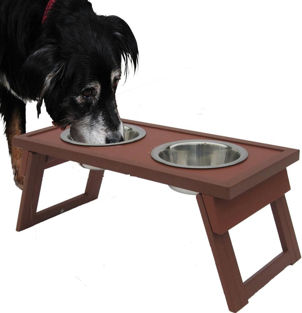 ecoFLEX Adjustable Height Pet Diner-Russet