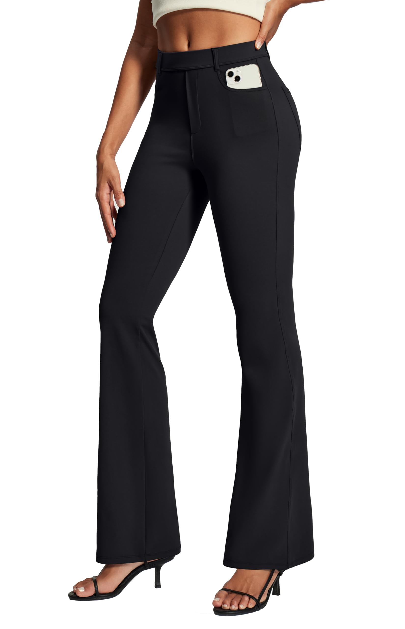 IUGA Womens Dress Pants Bootcut Business Casual Work Pants with Pockets Stretchy Slacks Pull On Trousers Office