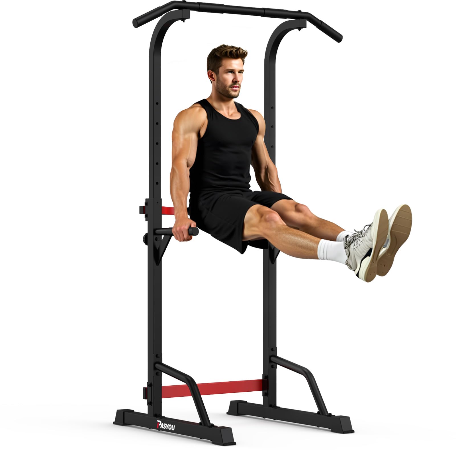 PASYOU Pull-Up Bar, Freestanding Power Tower, Adjustable Pull-Up/Dip Station, Multifunctional Power Station, Max. Load Capacity: 150kg (Model: PU30)