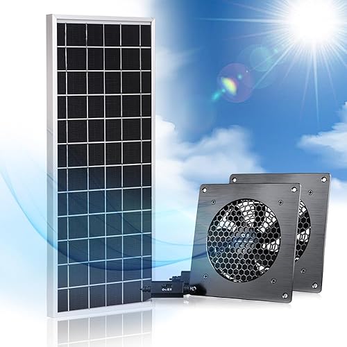 SCCCF Ventilador solar USB de 10 W, kit de ventilador de panel solar resistente a la intemperie, gabinete de 5 V de 4.724 in, adecuado para