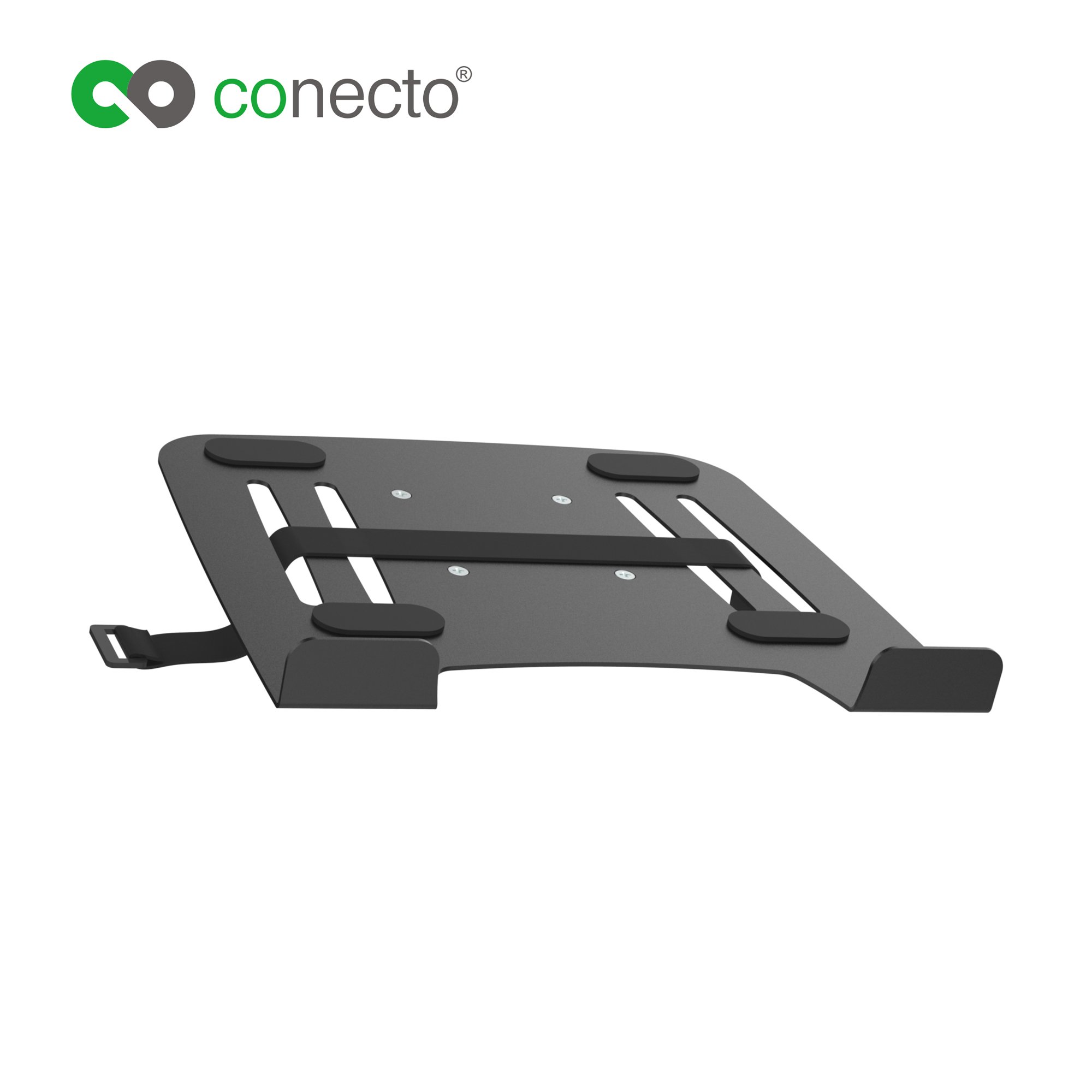 conecto, Soporte para portátil para Soporte de Monitor, VESA 75x75 a 100x100, Capacidad de Carga: 9,0 kg, Blanco