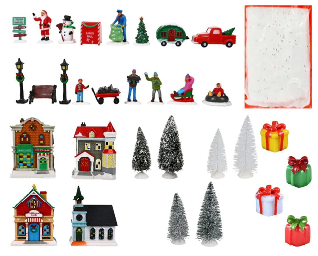 Charmed By Dragons 32 Piece Christmas Village Collection with Houses