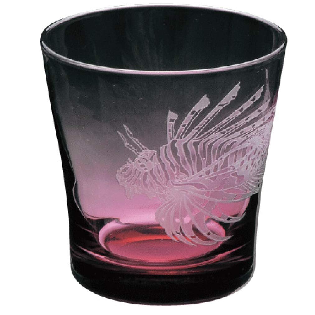 Aquarium Sandblast Glass Old Lion Fish 11S109