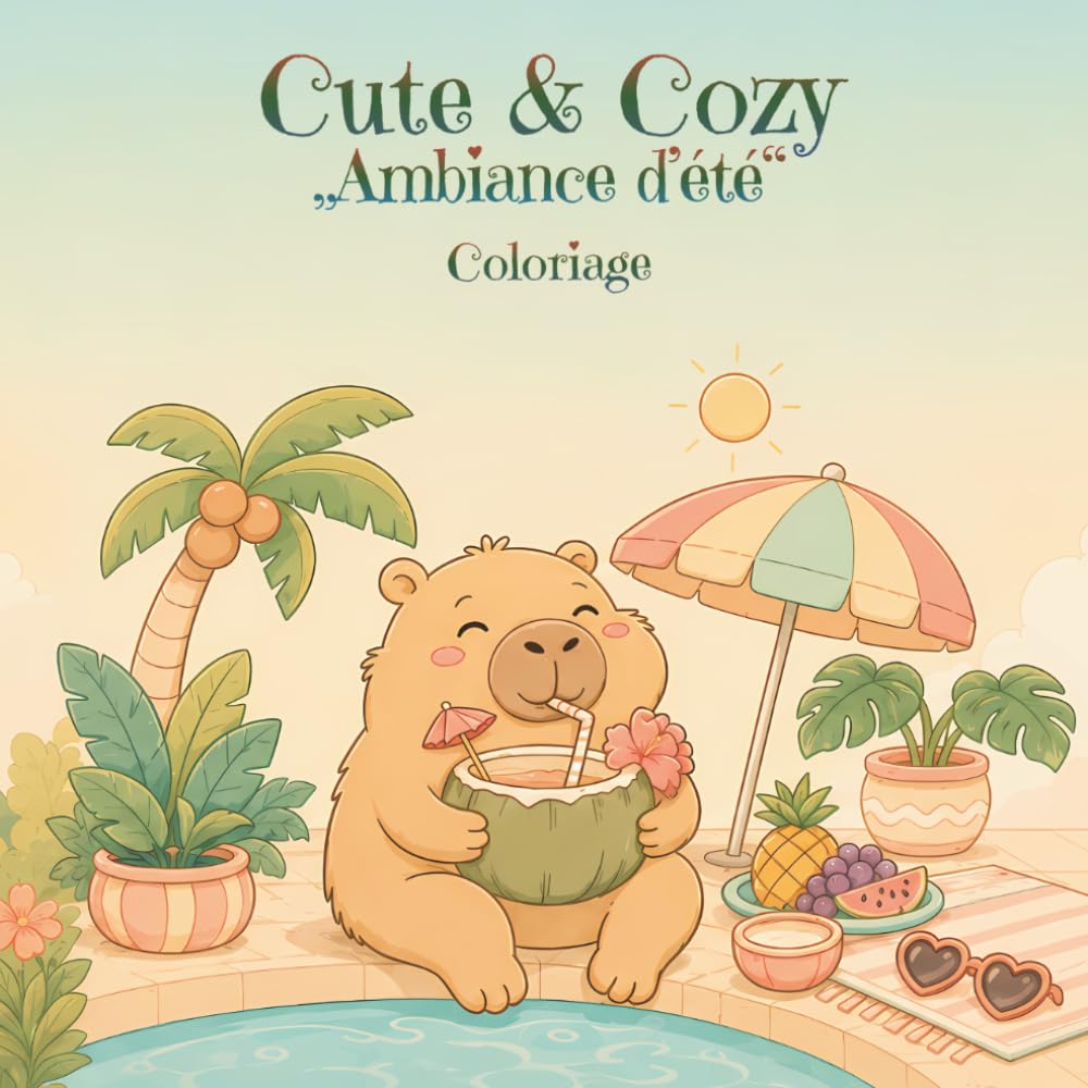 Cute & Cozy – Ambiance d’été : Livre de coloriage pour enfants: Soleil, plage et petites aventures de vacances (Livres de Coloriage Mignons et Douillets)