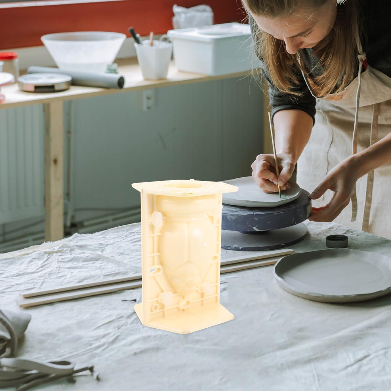 Housoutil Moule à Béton Soi-même pour Colonne Romaine Beige en Plastique Surface Lisse, Structure Simple, pour Villas et Parcs Couleur Aléatoire