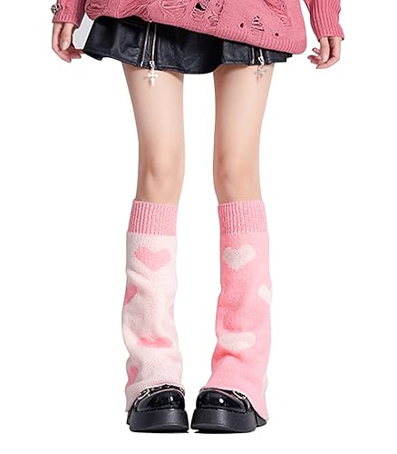 Leg Warmers - Love Heart - Pink - One Size