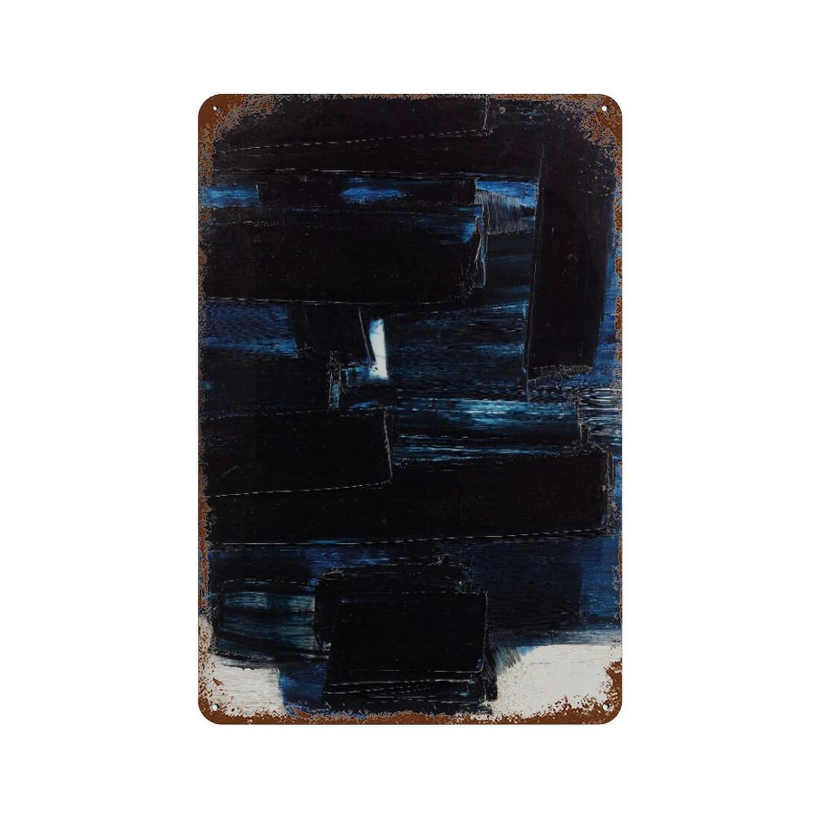 xiaoxiaoshen Soulages Abstract Mid Century Modern, Minimalist Wall Decor Art Metal Tin Poster Modern Home Decor Art Home Bar Shop Decorations Vintage Sign 30x20cm