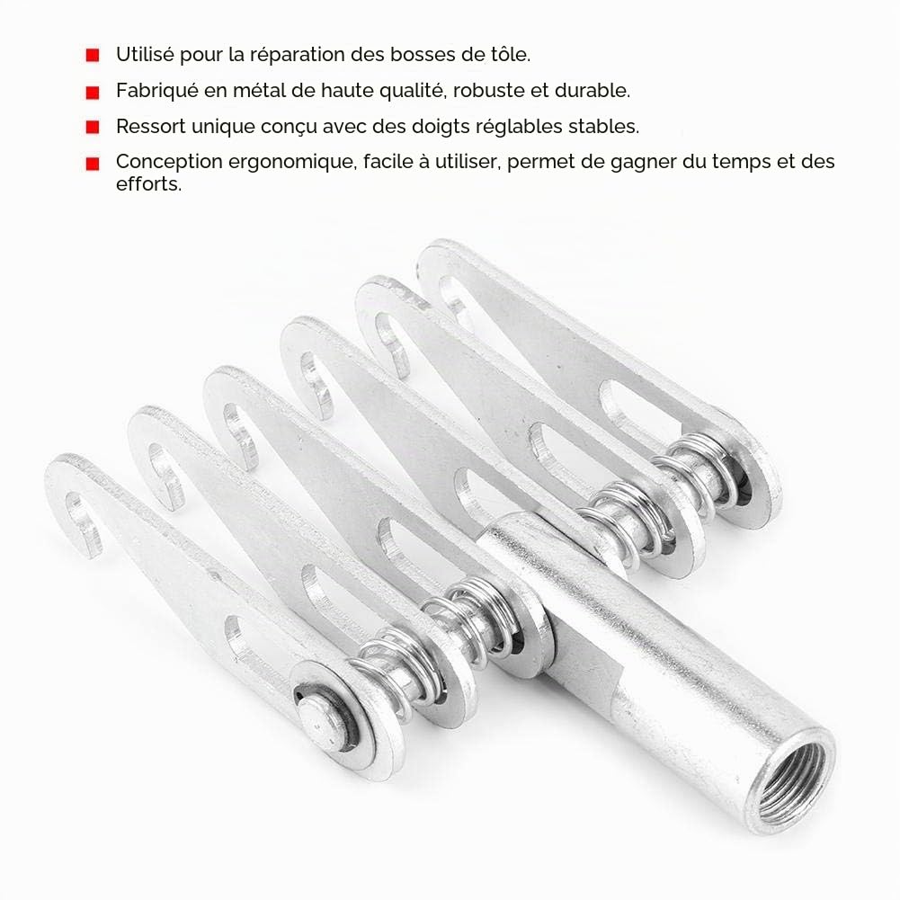 Tbest Extracteur de Dent, extracteur de Dent en métal réglable 6 Doigts Crochet tirant la Griffe Patte Outil de réparation de carrosserie de Voiture dent tirant la Griffe