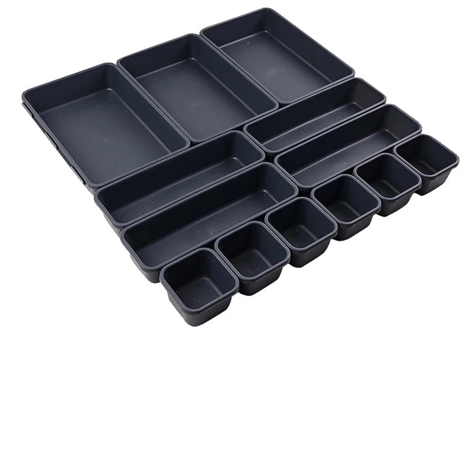 13 pezzi di organizer for cassetti, separatori for ufficio, scrivania, cancelleria, scatole portaoggetti for cucina, bagno e trucco Per Cassetti(White)