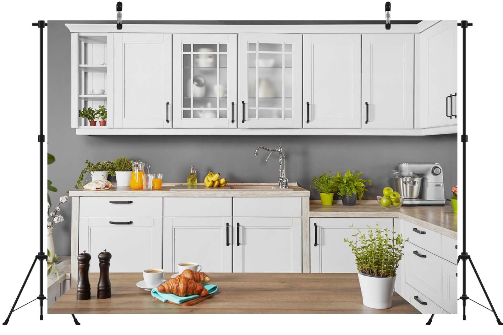 Zoom Backdrop BELECO 6x4ft Fabric Kitchen Backdrop Photography Modern ...