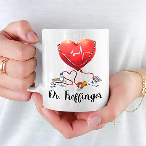 Miniatura 5 de Taza de café con nombre personalizado, regalo para mujeres, doctora, lo suficientemente linda como para detener tu corazón lo suficientemente hábil