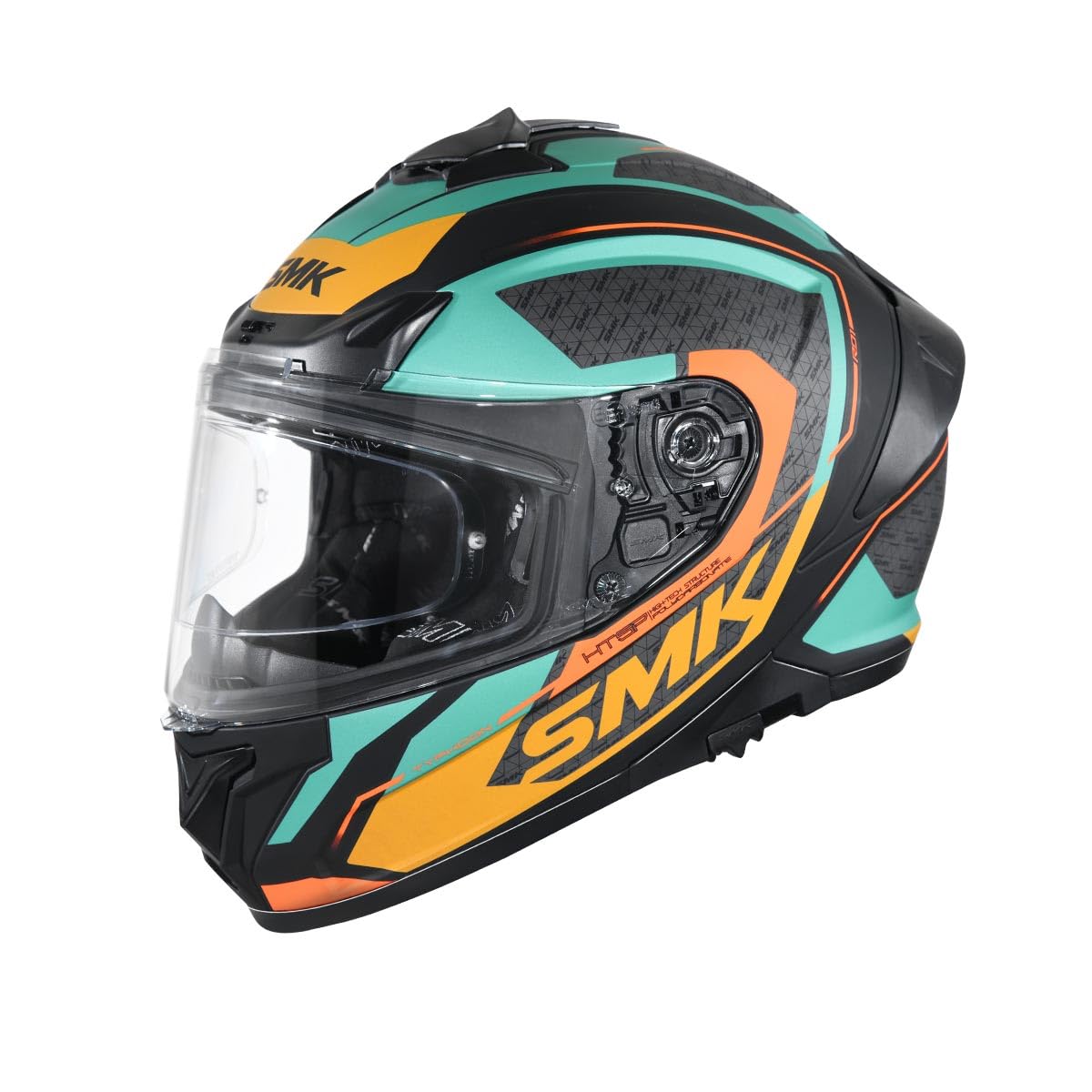 SMK Typhoon RD1 ISI ECE & DOT Certified Full Face Dual Visor Helmet for Men and Women with Pinlock Fitted Clear Visor and Inner Sun Visor ( MATT Black - MA287 - M )