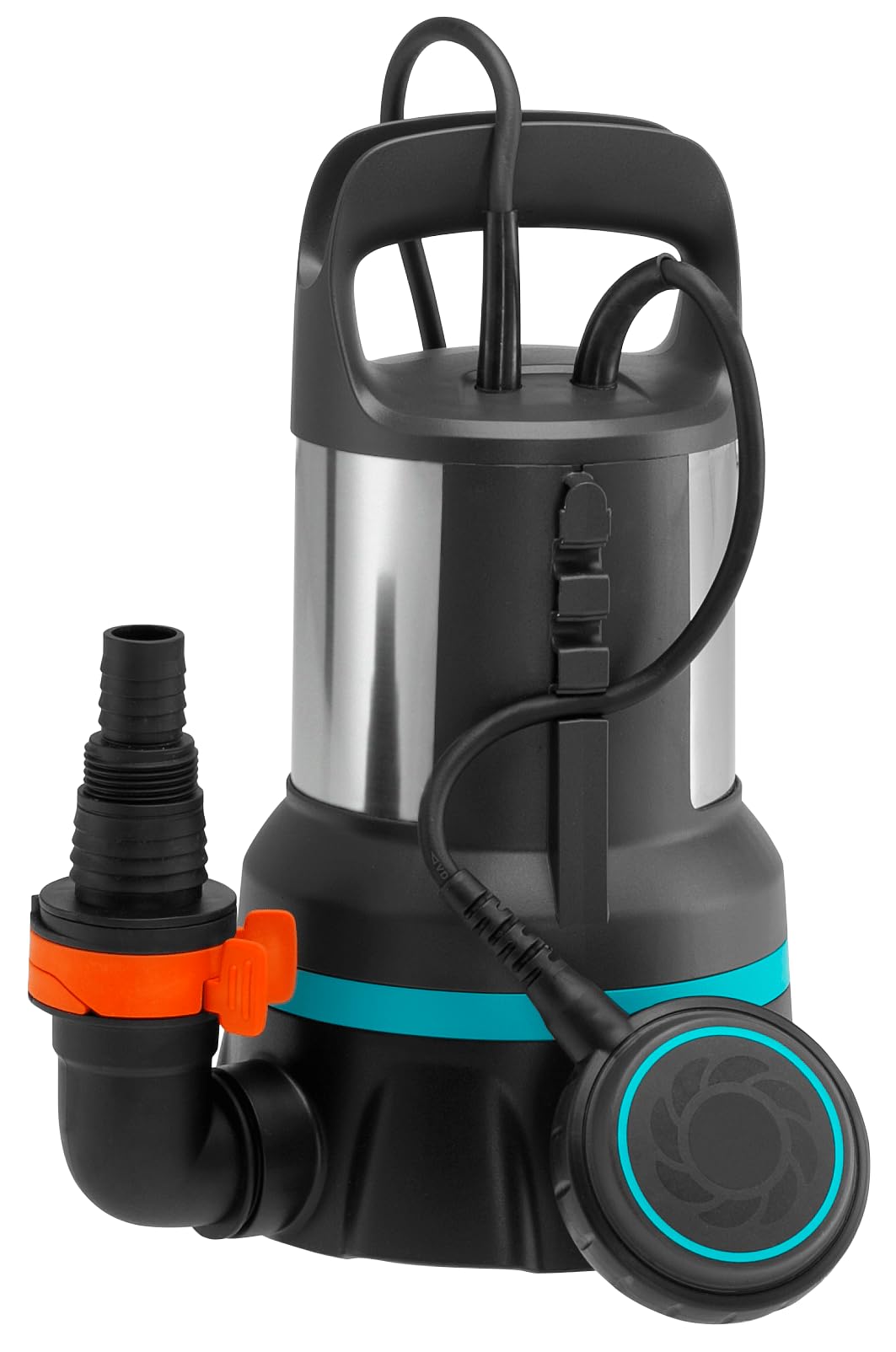 GARDENA Pompa sommersa acqua pulita 11000: pompa acqua pulita di portata 11000 l/h, interruttore flottante con funz. continuo, aspirazione piatta a 2 mm, sistema attacco rapido, 450 W (09032-20)