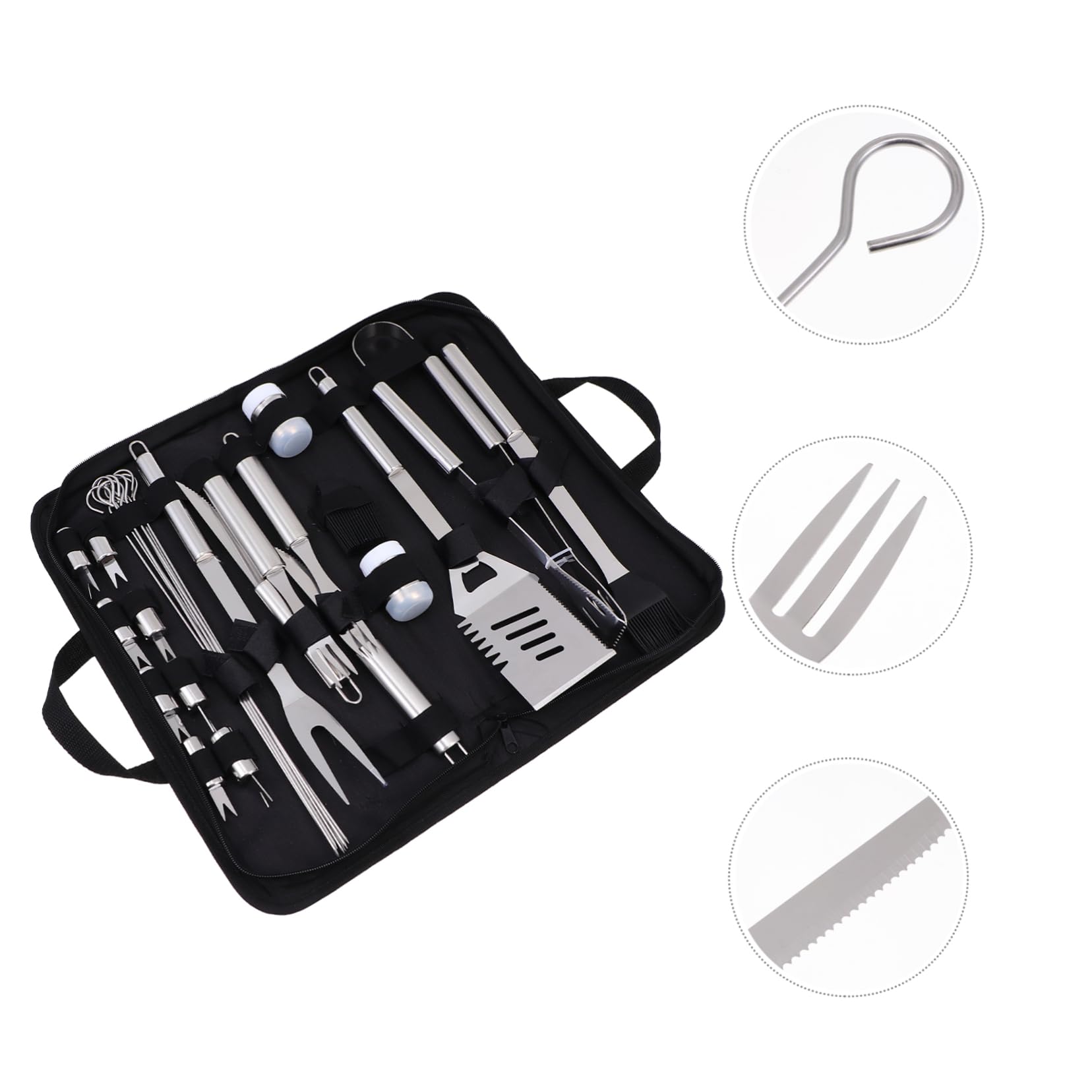 Abaodam Kit Barbecue Professionale Attrezzi in Acciaio Accessori Per Utensili Barbecue Portatili Per Esterni Completo