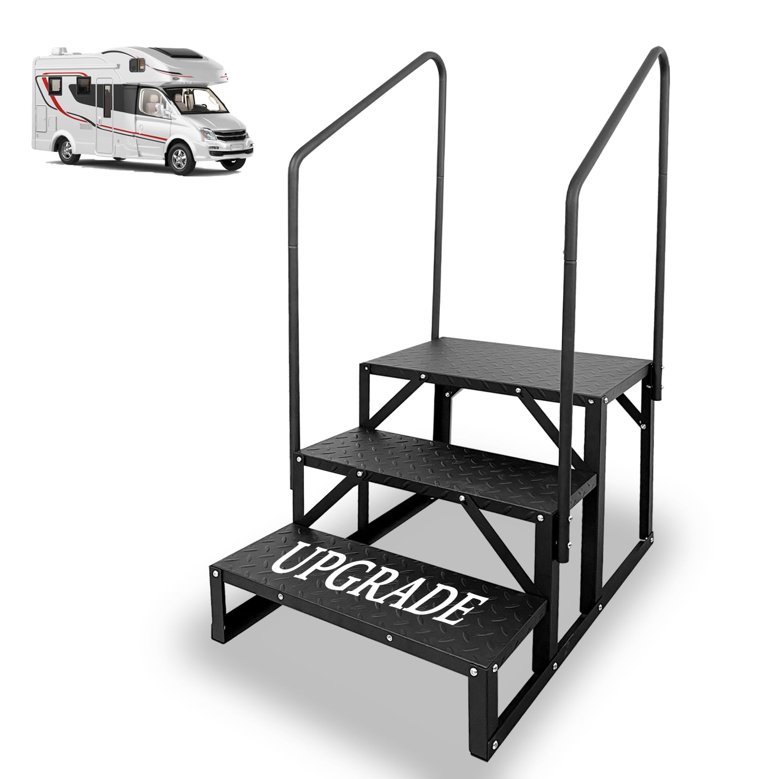 3 Step Rv Ladder Buy RV Step 3 Step Ladder with 2 Handrail, Mobile Home Stairs Steps ...