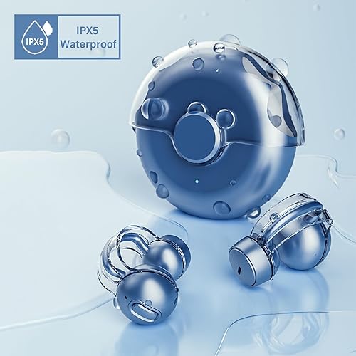 Miniatura 5 de Auriculares de oído abierto inalámbricos Bluetooth con clip Bluetooth auriculares de entrenamiento para hombres, estuche de carga de 56 horas IPX5