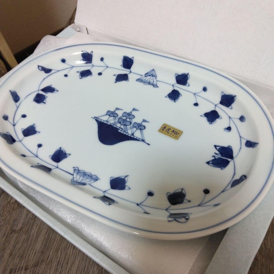 中国美術 青花 手付 器(HA512) 古美術 锦堂发记 青花小盤 中国 央博 清