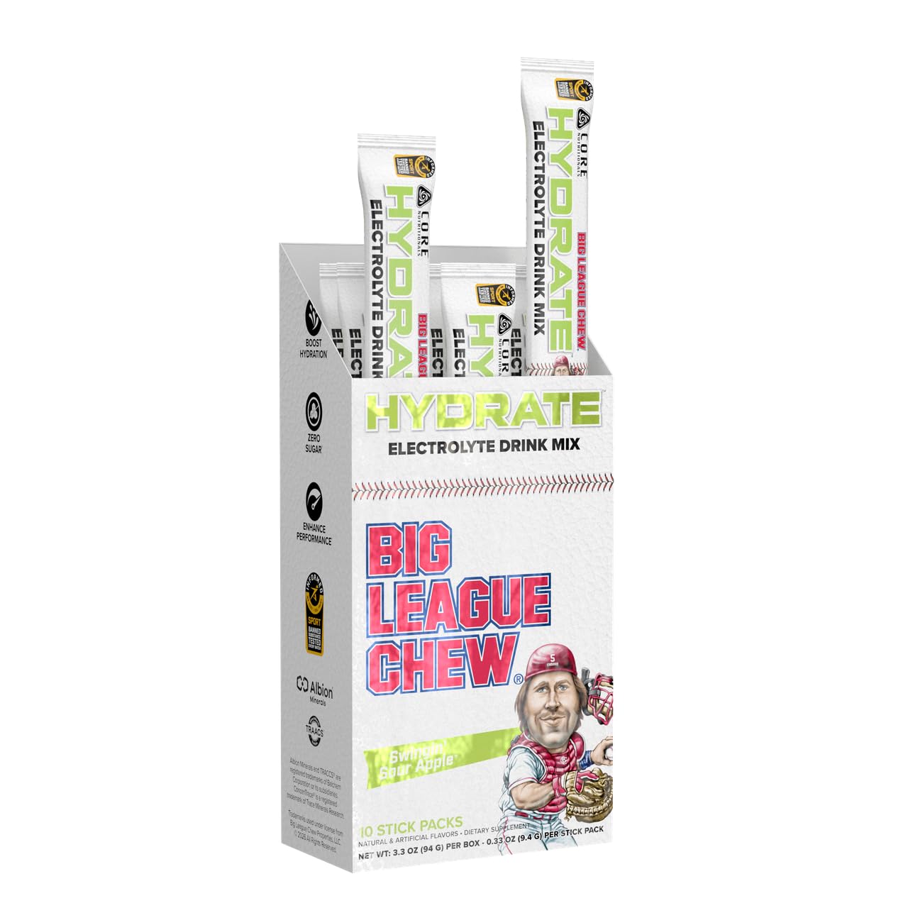 Core Nutritionals, Hydrate x Big League Chew, Swingin' Sour Apple